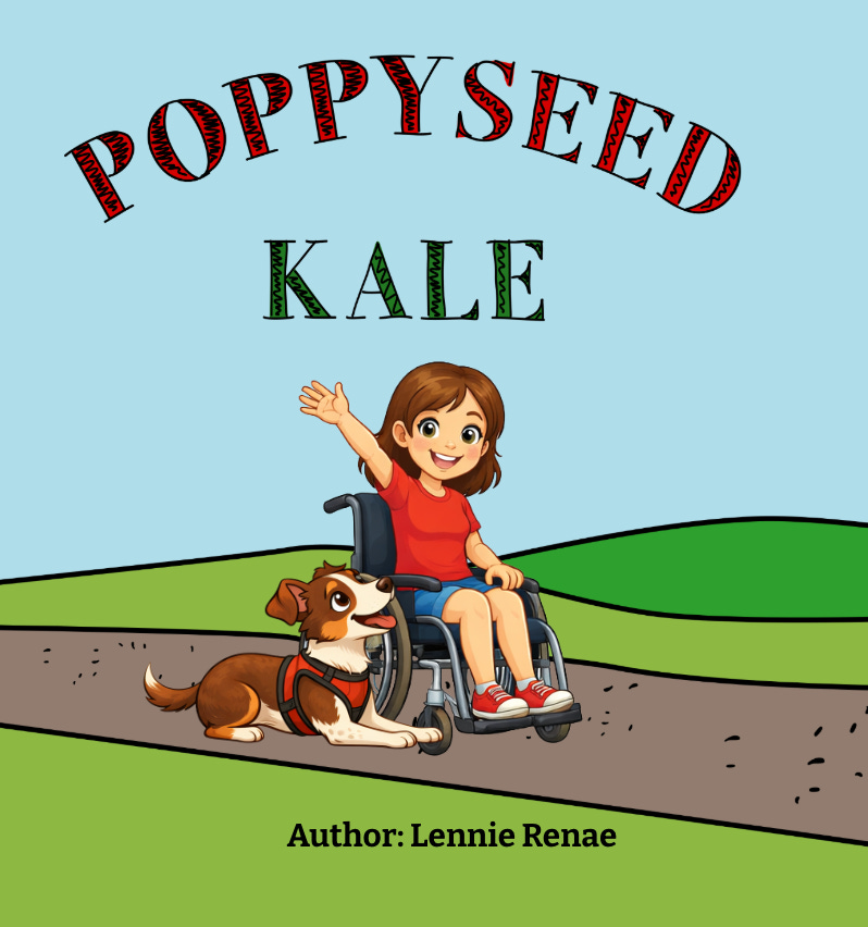 Poppyseed Kale a young girl in a wheel chair with a dog at her side Poppyseed Kale a young girl in a wheel chair with a dog at her side