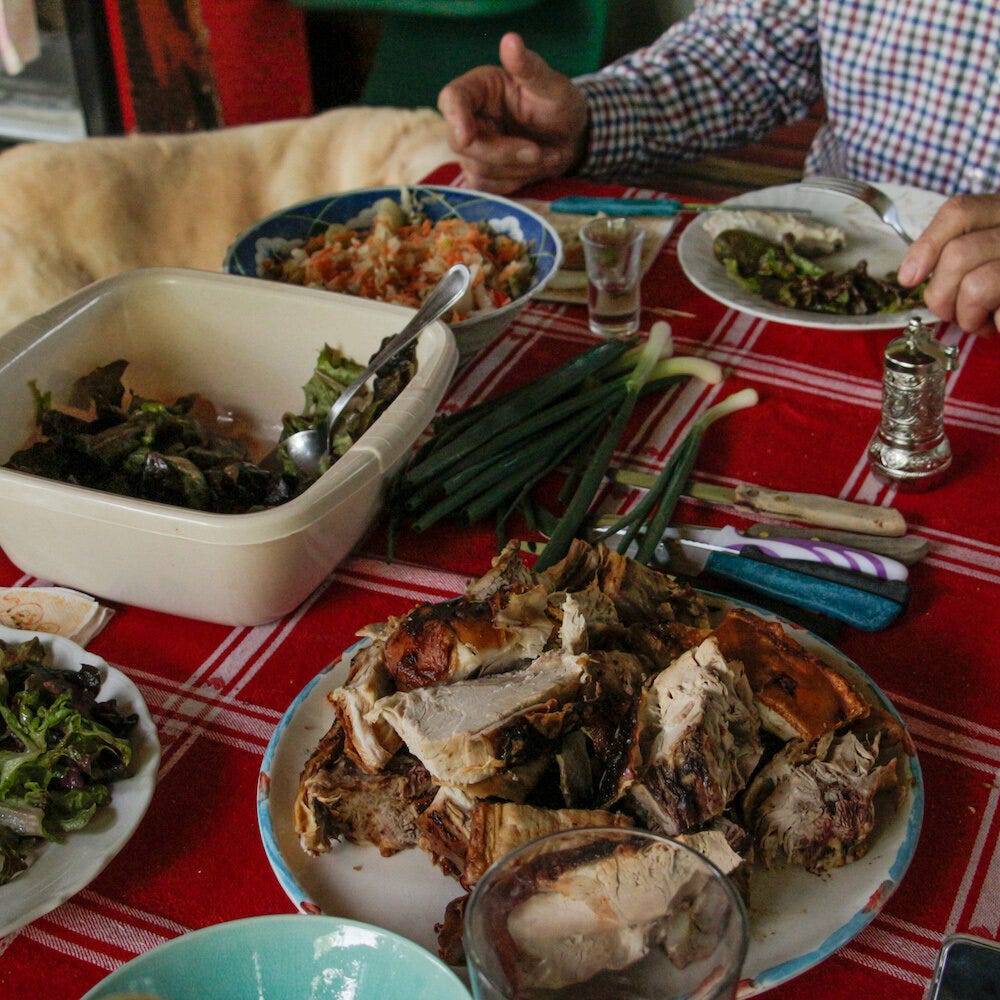 Spit Roast Pork for Lunch