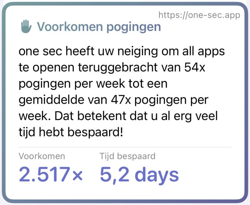 One Sec statistieken. Nogal confronterend One Sec statistieken. Nogal confronterend