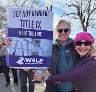 Sign says Sex Not Gender! Title IX: Hold the Line
