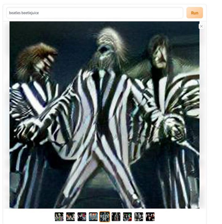 Beatlejuice, DALL-E mini, 06-2022