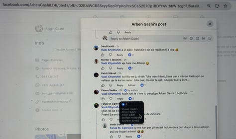 Ja cilat komente i pëlqeu Arben Gashi i LDK-së.