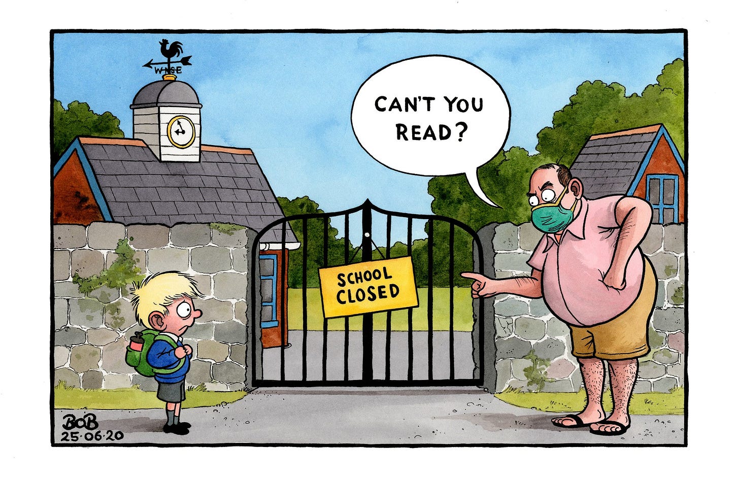 Bob Moran on Twitter: ".@Telegraph cartoon #lockdowneasing #schoolreopening  #COVID19 #NewNormal Orignials: https://t.co/0GnYs3wDLa Prints:  https://t.co/bSOUD4bdOq… https://t.co/PzfV5ABiw9"