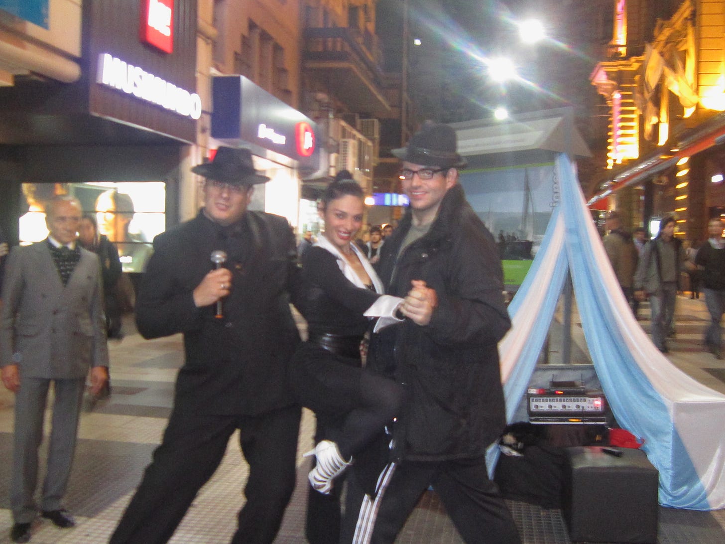 Me in a street of buenos aires dancing tango with street performer. Me in a street of buenos aires dancing tango with street performer.