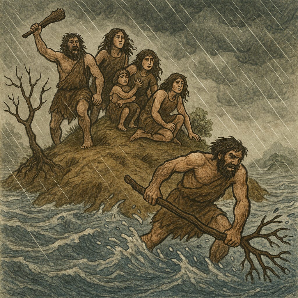 A group of people on a rock in the water

AI-generated content may be incorrect.