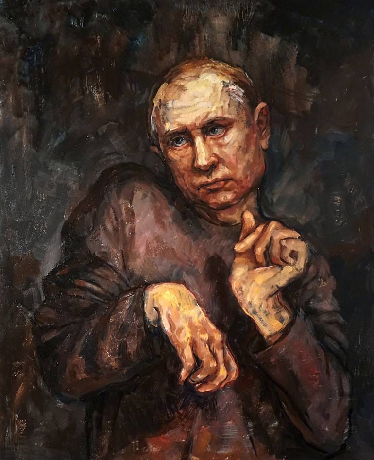 The Mad King. Vladimir Putin Painting by Valeria Duca | Saatchi Art