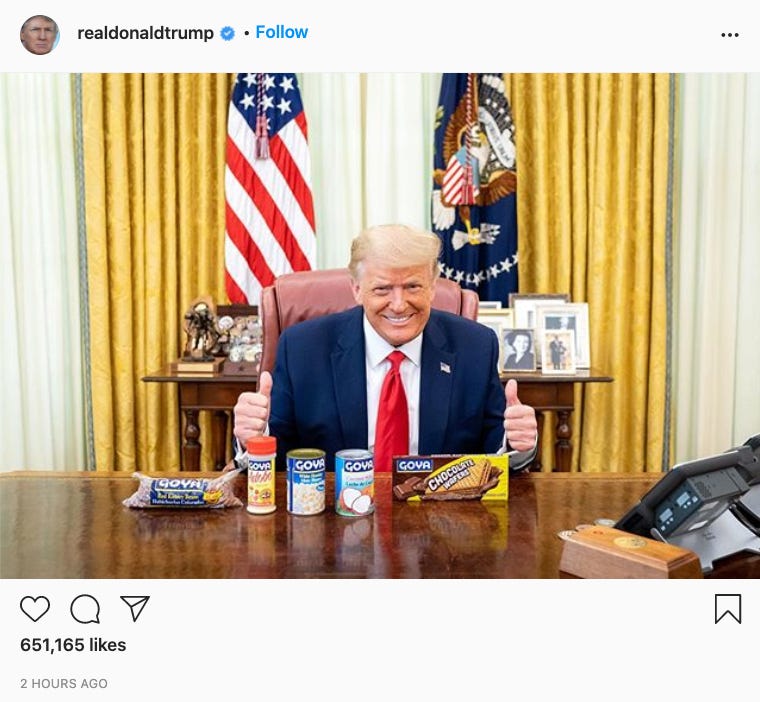 relates to Goya Goods Are Center of U.S. Controversy After CEO Backs Trump relates to Goya Goods Are Center of U.S. Controversy After CEO Backs Trump