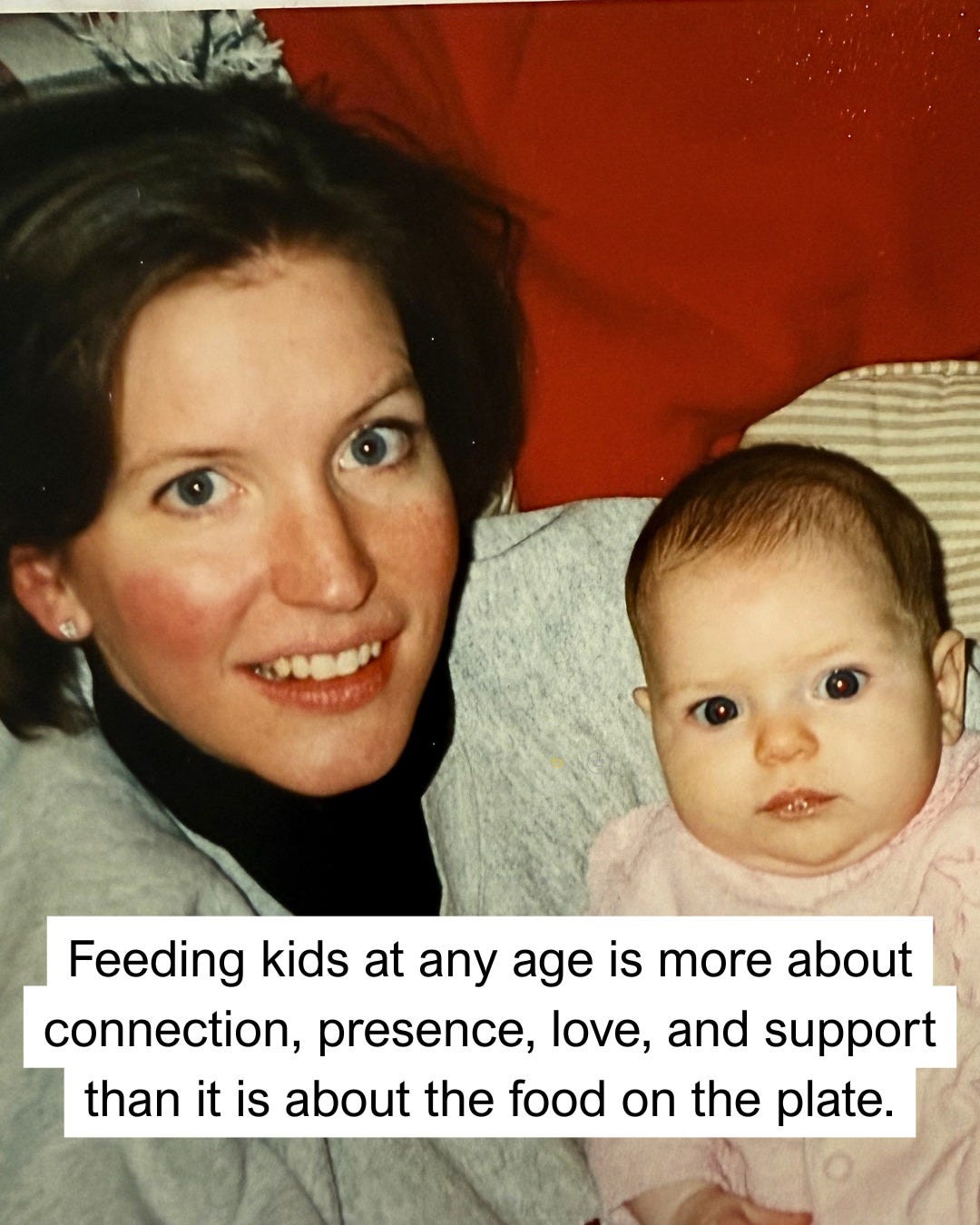 Jill Castle pediatric dietician in a black turtleneck and cream shirt with her young daughter Jill Castle pediatric dietician in a black turtleneck and cream shirt with her young daughter