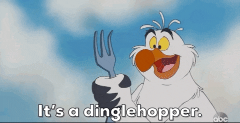 Seem from The Little Mermaid where the seagull calls a fork a "dinglehopper". Classic line!