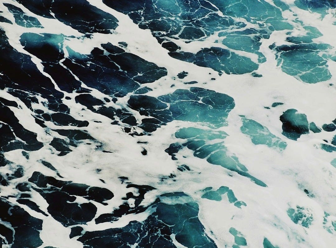 Seascape of the ocean foam