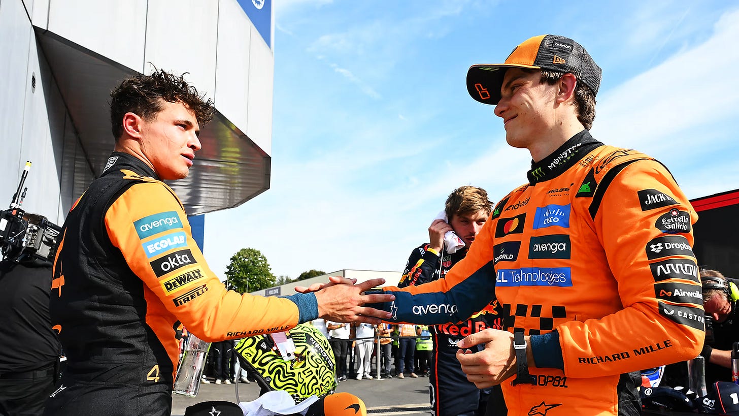 The McLaren teammates post race | Credit: Formula One