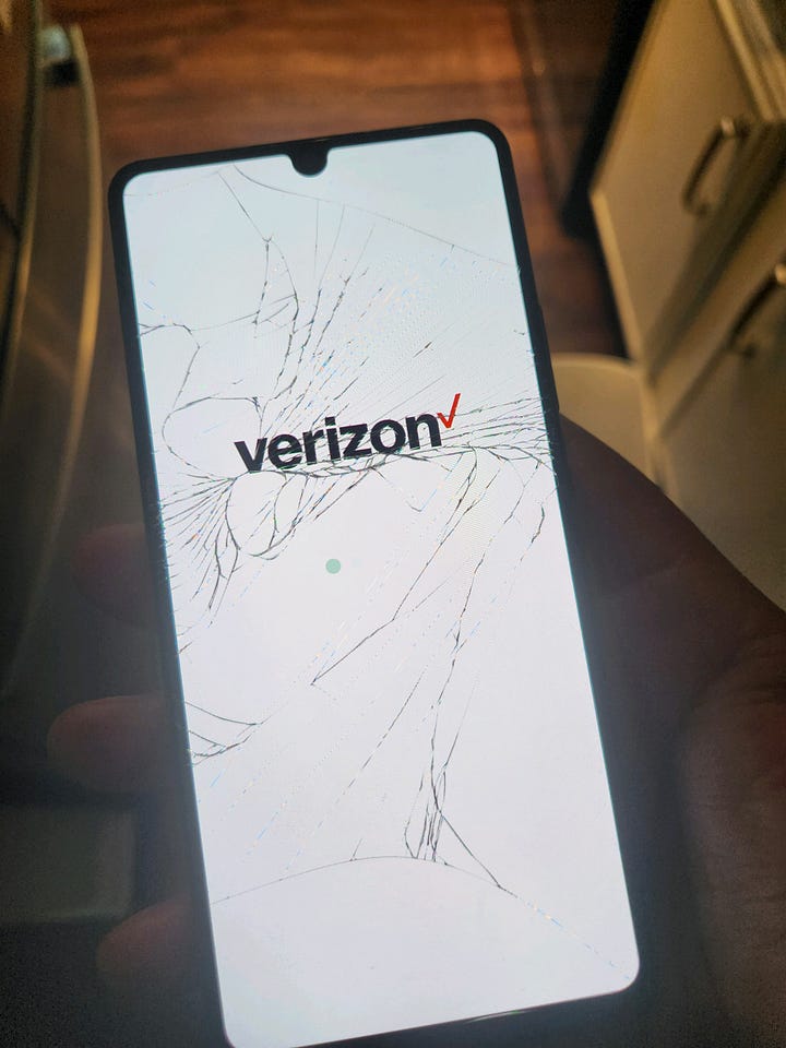 Broken glass on my phone that hurt my fingers