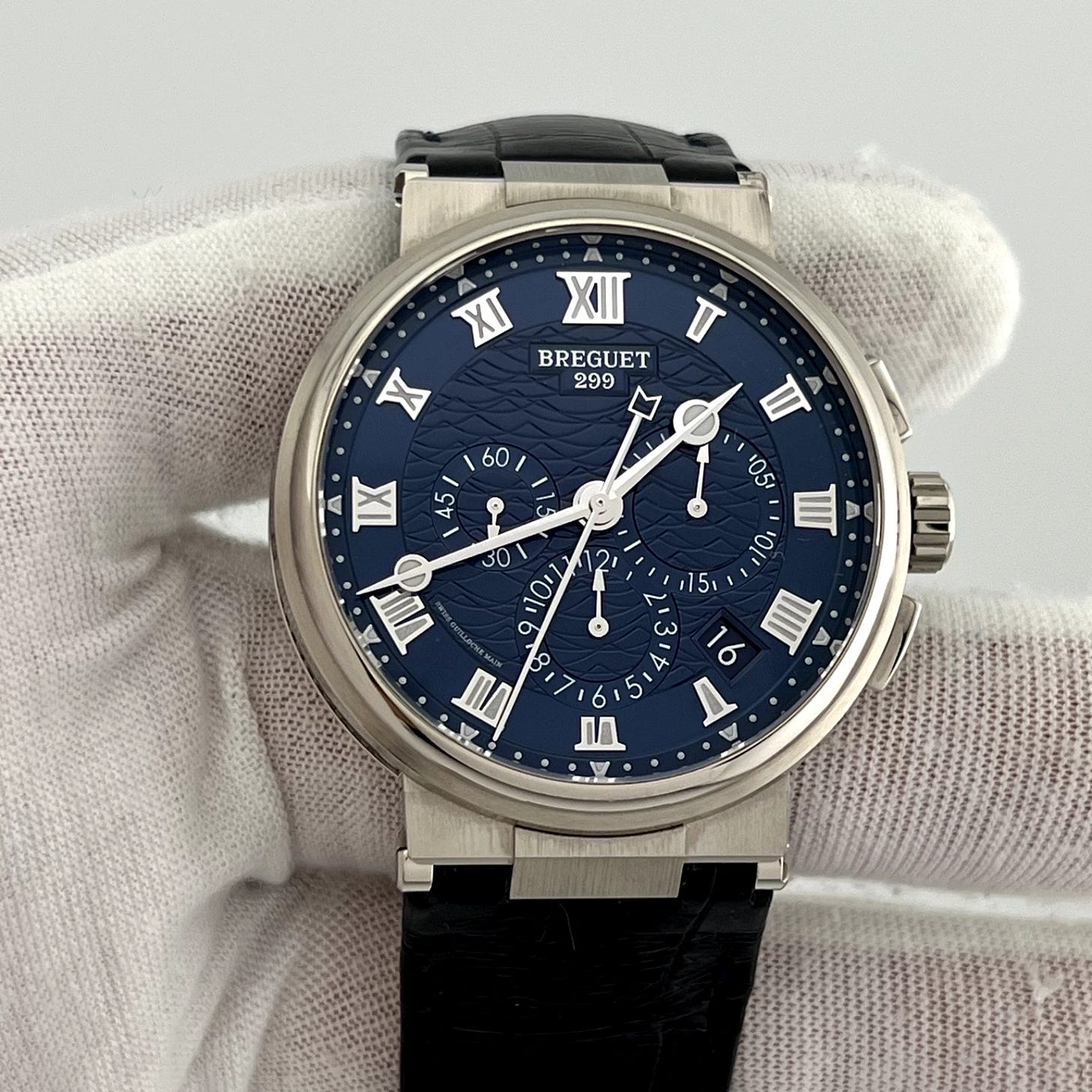 Breguet Marine Chronograph 5527 White Gold / Blue / Alligator 5527BB/Y2/9WV Listing Image 1
