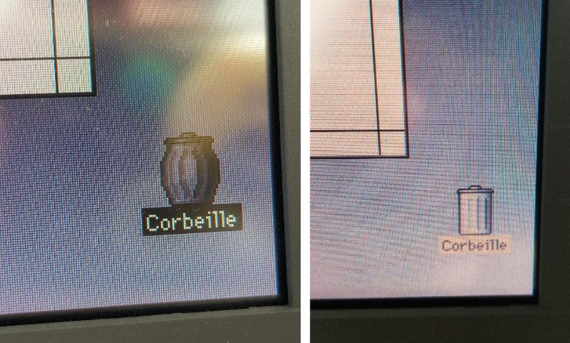 Une corbeille pleine et un peu grosse comme si elle avait trop mangé de fichiers