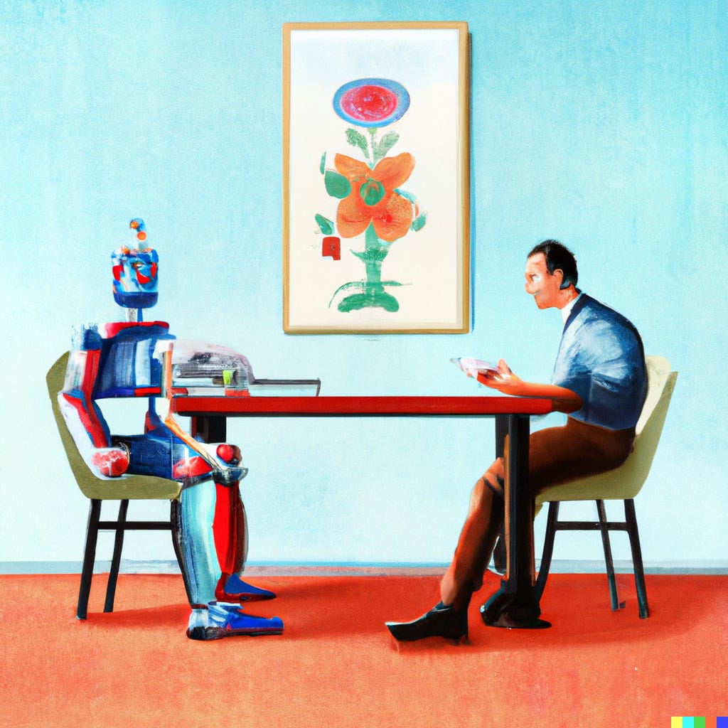 A robot conducting a usability test A robot conducting a usability test