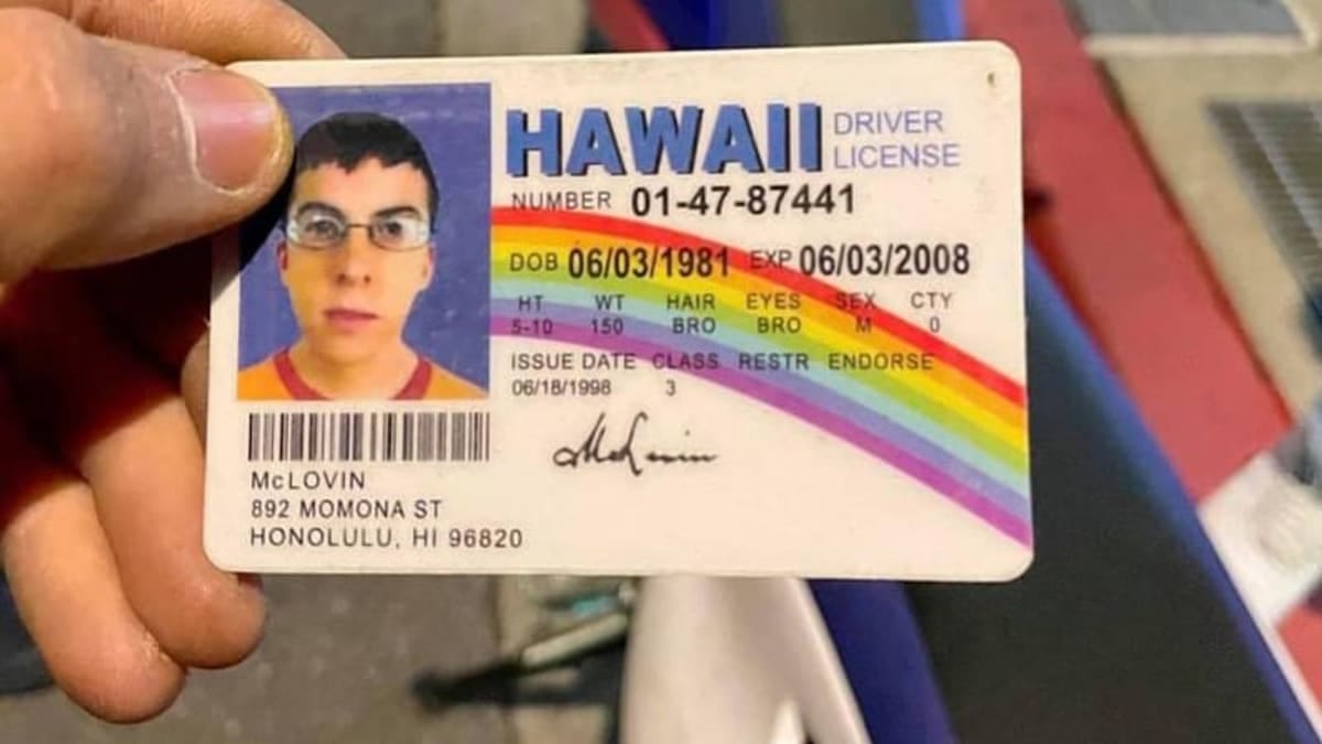 Police Stop Motorcyclist With Fake McLovin Licence From The SuperBad