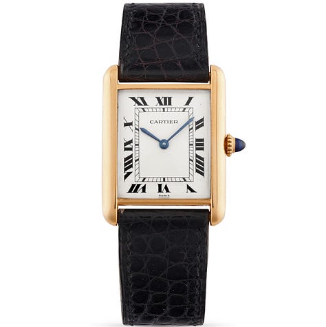 1970s vintage Cartier Tank Louis examples.
