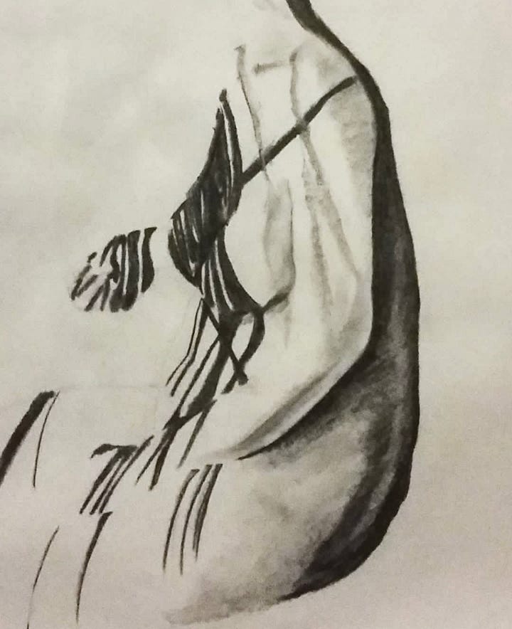 Life drawings, circa 2017, using charcoal