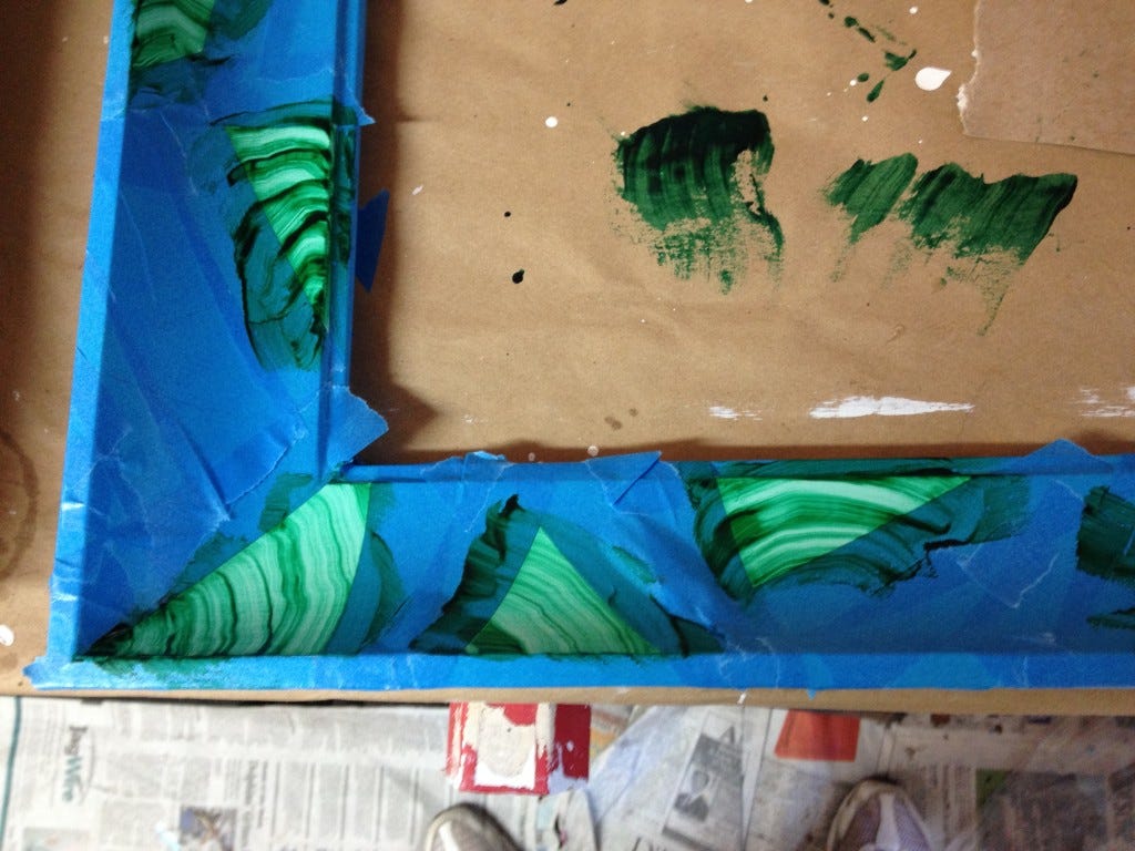 Close up of glaze marks