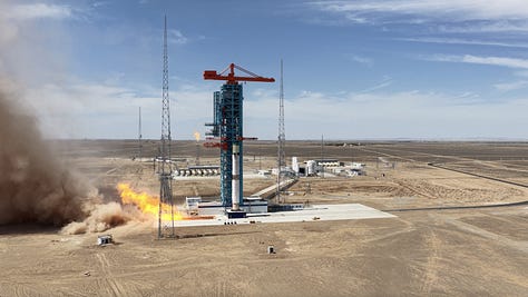 Zhuque-3's first-stage booster performing the static fire test.
