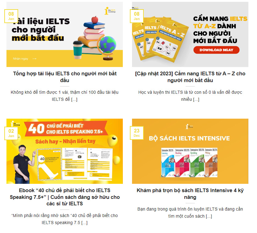 Kho tài liệu ebook đồ sộ của The IELTS Workshop
