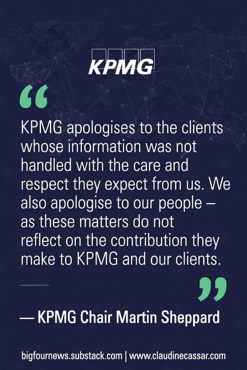 KPMG apology to clients and employees