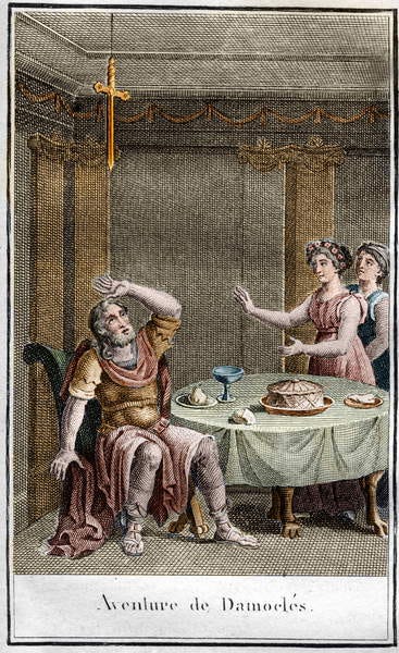The Sword of Damocles. In "Beautes de l'histoire ancienne ou faits et dits  memorables des grands hommes"