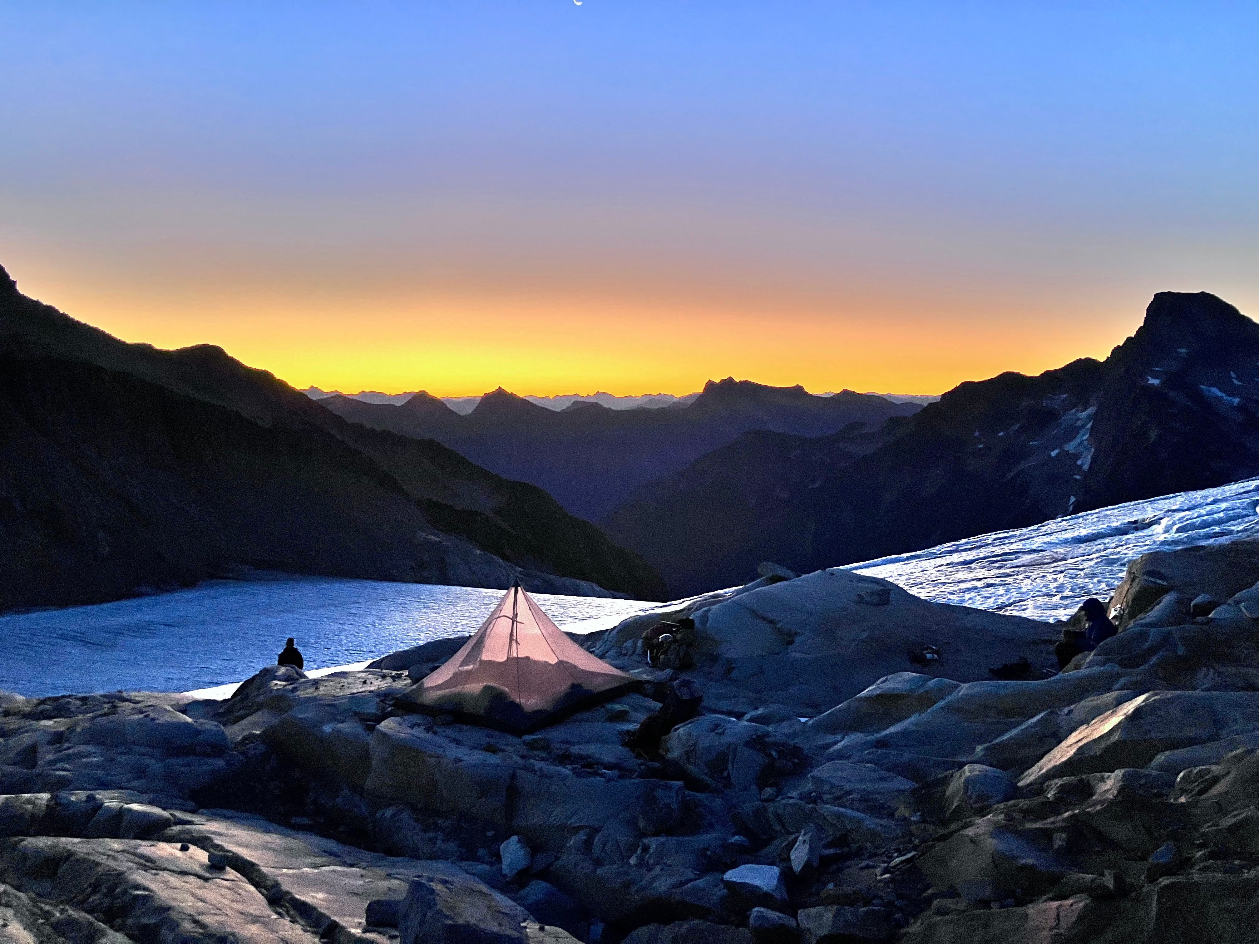 Sunrise on the Glacier, Mountain Guide and Clients