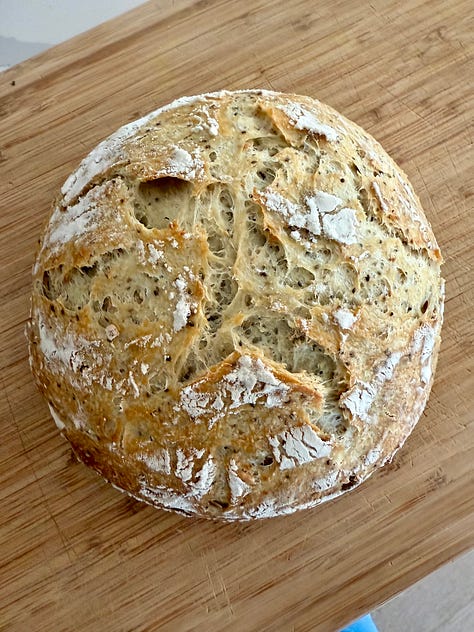 fresh sourdough bread without dutch oven