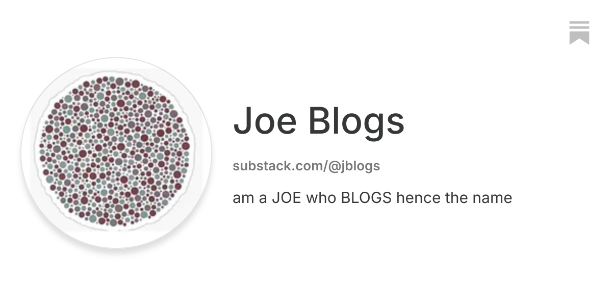 Joe Blogs | Substack