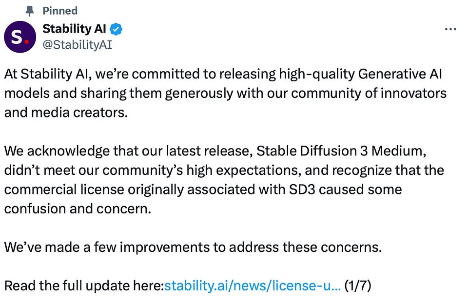 Newsletter artwork for “Stable Diffusion 3 is Free for Everyone”