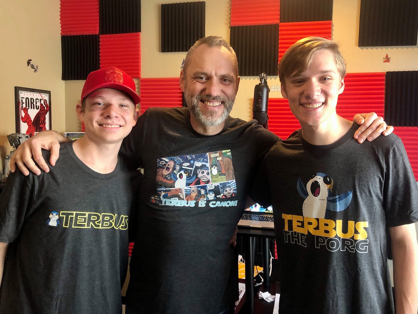 Nate, David, and Sam on the day that Terbus was officially made part of Star Wars Canon - Announcement About the Future of Tatooine Sons: A Star Wars Podcast - Tatooine Sons