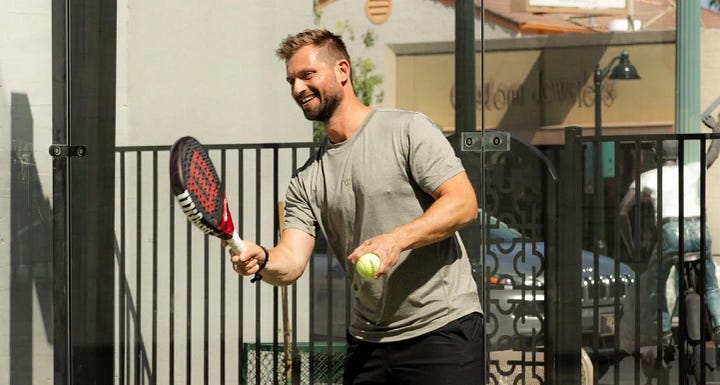 Rene Lewicki and Scott London playing padel