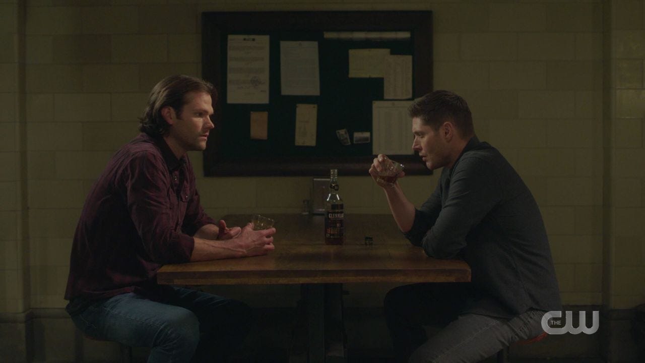 Dean Sam Winchester discuss putting jack in the malak box 14.19 SPN Dean Sam Winchester discuss putting jack in the malak box 14.19 SPN