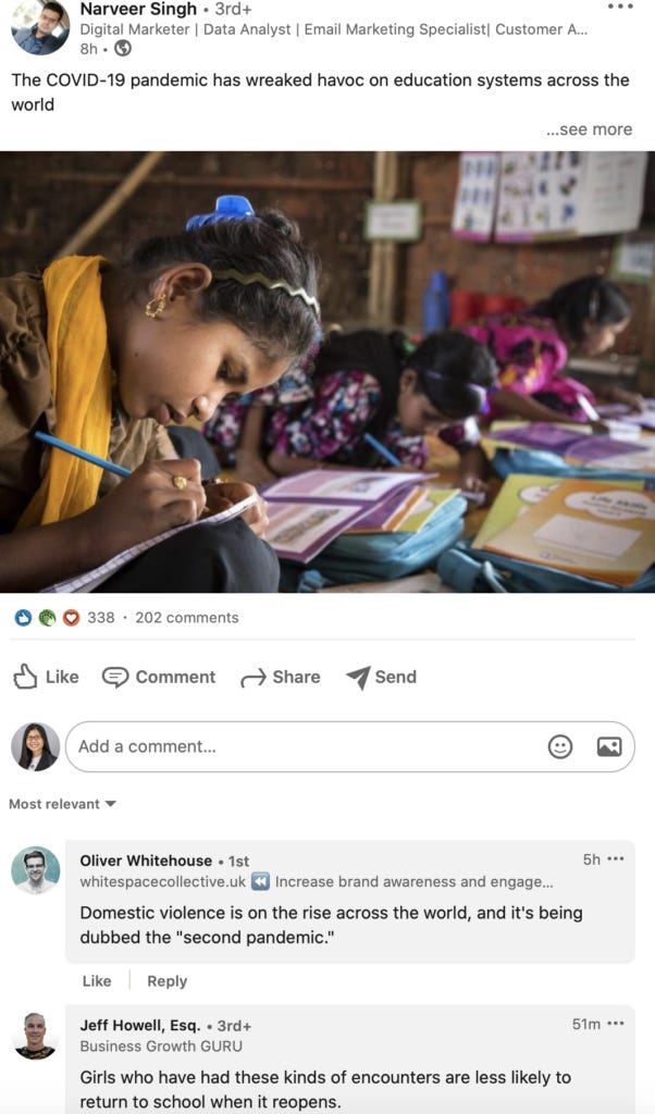 content engagement on LinkedIn content engagement on LinkedIn