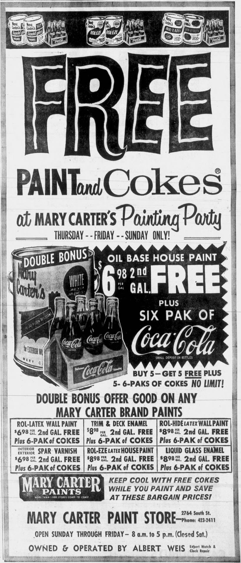 Mary Carter Paint Store 1965A