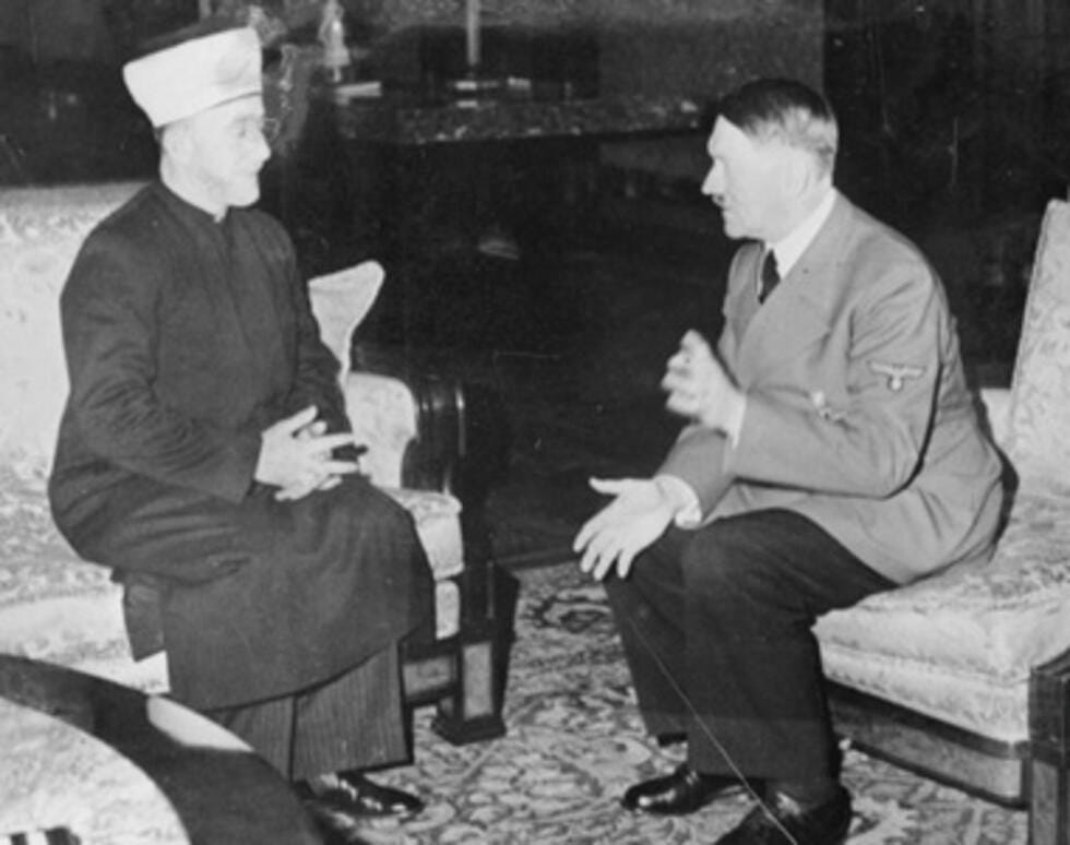 Grand Mufti Haj Amin al-Husseini meeting with Adolf Hitler in December 1941. Photo credit: Wikimedia Commons
Grand Mufti Haj Amin al-Husseini meeting with Adolf Hitler in December 1941. Photo credit: Wikimedia Commons
