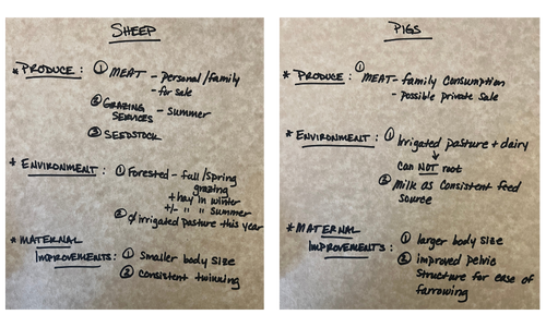 Flock and herd goals for next year