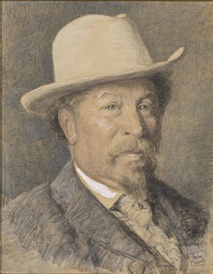 'Portret van de kunstschilder Gerardus Johannes Roermeester' 1902 - waterverf en zwart krijt: Willem Bastiaan Tholen (herkomst: coll. Rijksmuseum Amsterdam) 'Portret van de kunstschilder Gerardus Johannes Roermeester' 1902 - waterverf en zwart krijt: Willem Bastiaan Tholen (herkomst: coll. Rijksmuseum Amsterdam)