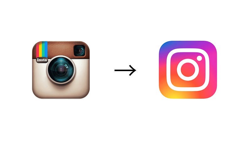 Instagram logo before/after 2016 Instagram logo before/after 2016