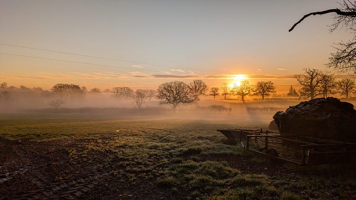 Sunrise on the way to Farnham