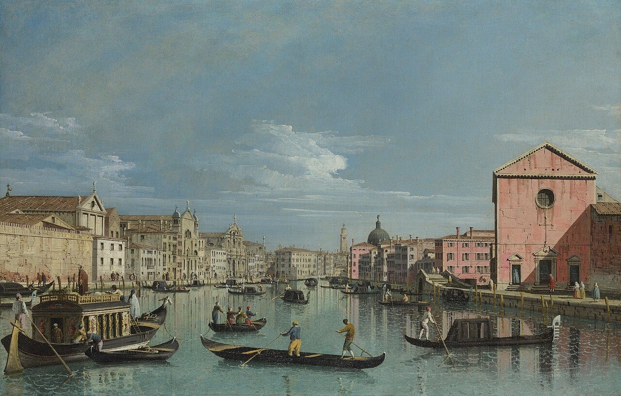 A crisp view of the Grand Canal facing Santa Croce A crisp view of the Grand Canal facing Santa Croce