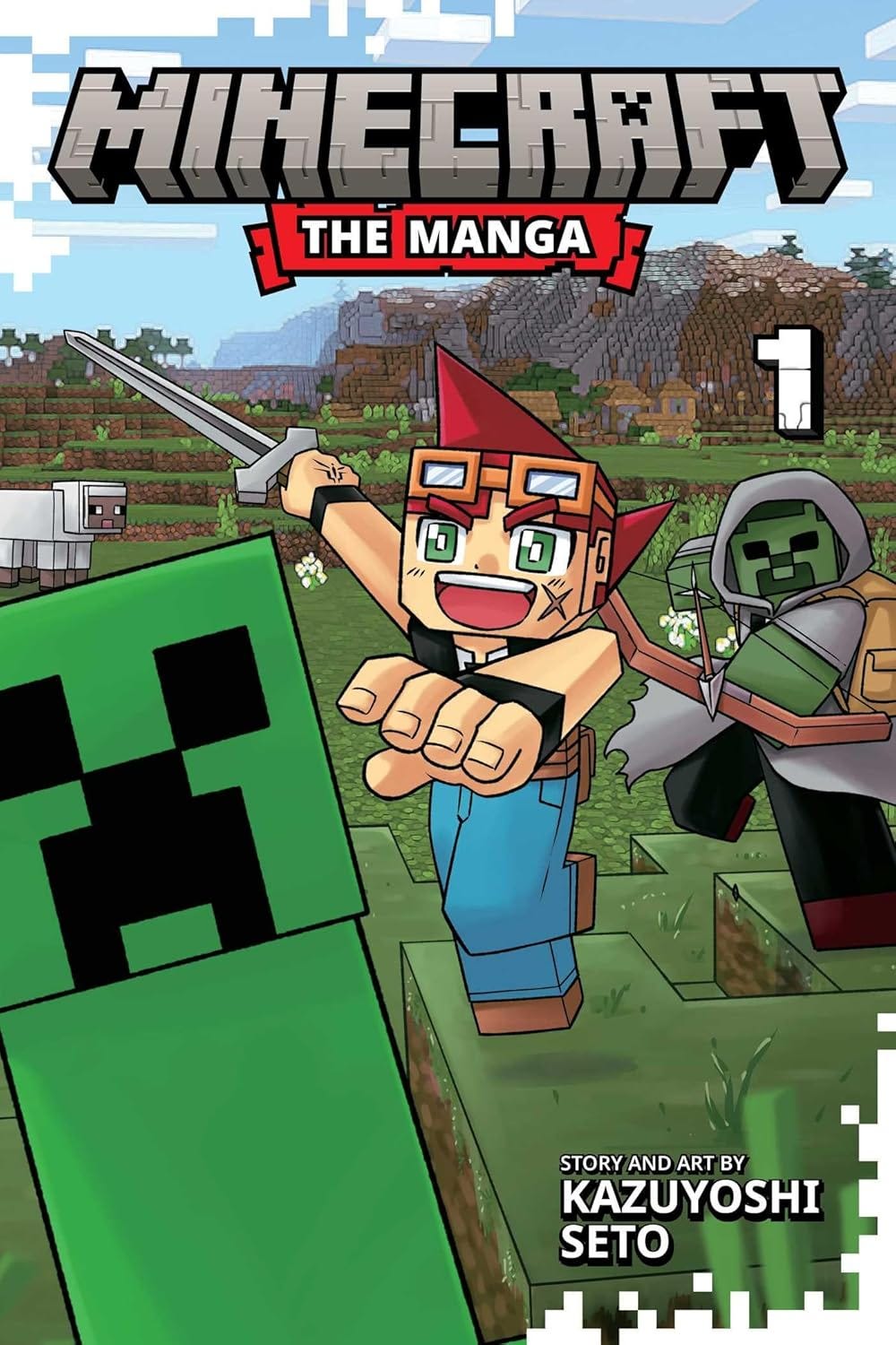 Image: Nico and a hooded zombie wielding a crossbow attack a creeper on the cover of volume 1 of the official Minecraft manga. Image: Nico and a hooded zombie wielding a crossbow attack a creeper on the cover of volume 1 of the official Minecraft manga.
