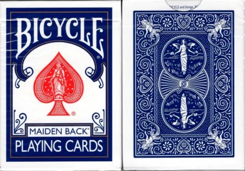 Marked Maiden Back Blue Bicycle Trick Playing Cards Poker Size Deck USPCC Sealed - Picture 1 of 1