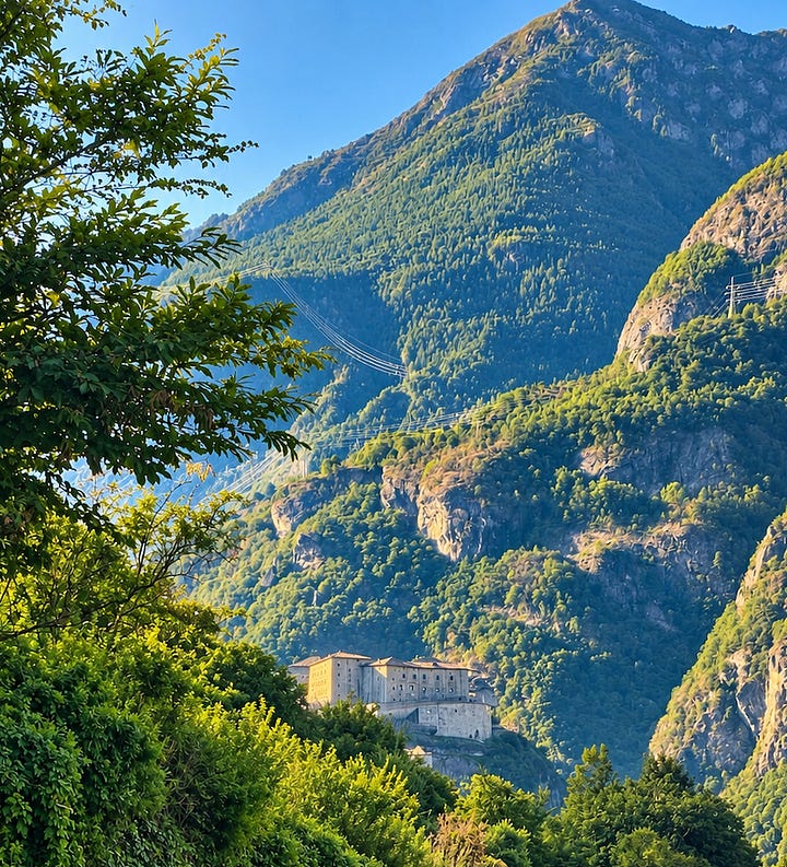 Due foto dello stesso panorama, una con le macchie del parabrezza e l'altra ripulita con l'Ai