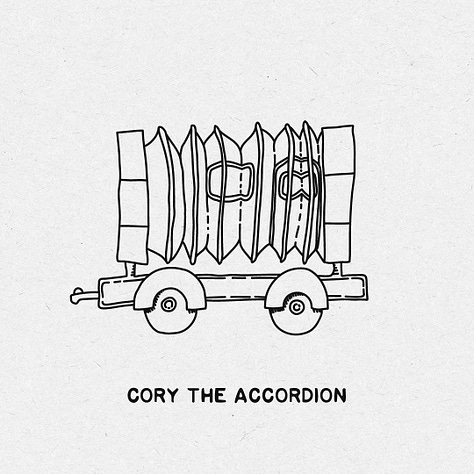 Whimsical trailer concepts, each with a unique name assigned such as Bob the Bomb, Jerry the Jailbird, Doug the Detective, Cory the Accordion, Debbie the Door, Dilbert the Diner, Micky the Misunderstood, Carrie the Carriage, Klein the Inclined