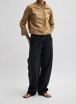 Chino Holly Bracelet Sleeve Shirt Tan-1