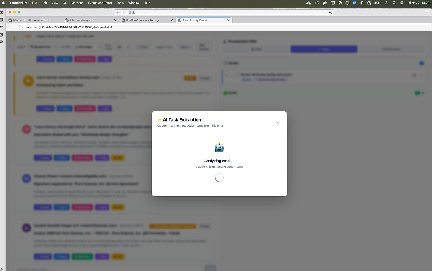 Building My Perfect Email Client: What Thunderbird Extensions Taught Me About the Future of Open Source