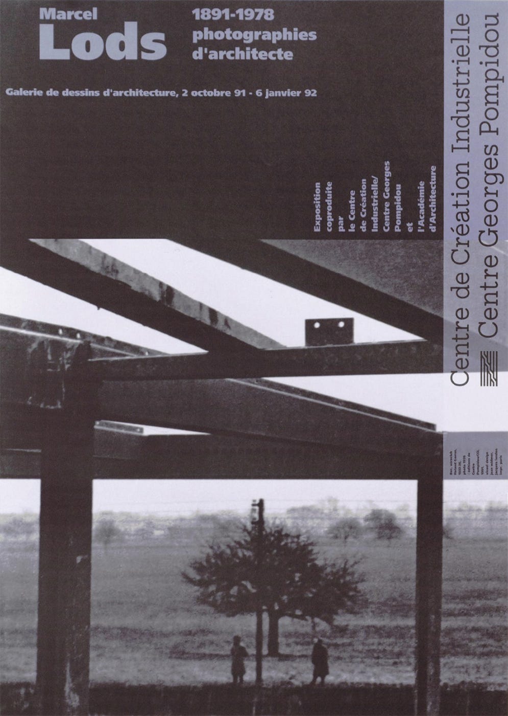 Jean Widmer, Marcel Lods, 1891-1978, photographies d'architecte, Centre Pompidou, Paris, October 2, 1991 – January 6, 1992 [© Centre Pompidou / ADAGP, Paris. Art: © Marcel Lods (Aéroclub Roland Garros, 1933-1936)]