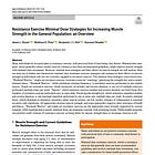 Resistance Exercise Minimal Dose Strategies for Increasing Muscle Strength in the General Population: An Overview